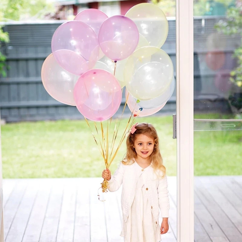 20Pcs 10inch Crystal Bubble Balloons Pastel Colorful Transparent Latex Birthday Party Decor Wedding Helium Globals