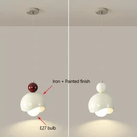 Chambre à coucher moderne de style crème avec éclairage d'ambiance longue portée dans la salle à manger. Petite lampe suspendue réglable en hauteur. 4