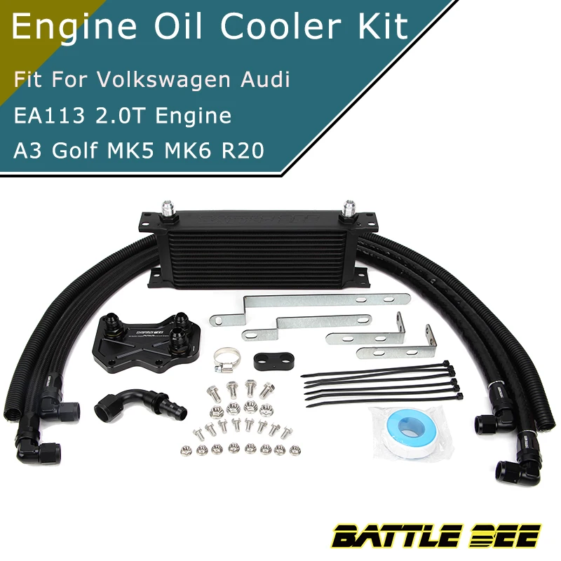 Sistema Di Raffreddamento Kit Radiatore Olio Motore Per Vag Golf Mk5 Mk6 R 2.0T Ea113 Volkswagen Audi Series Radiatore Adattatore Filtro Olio Motore