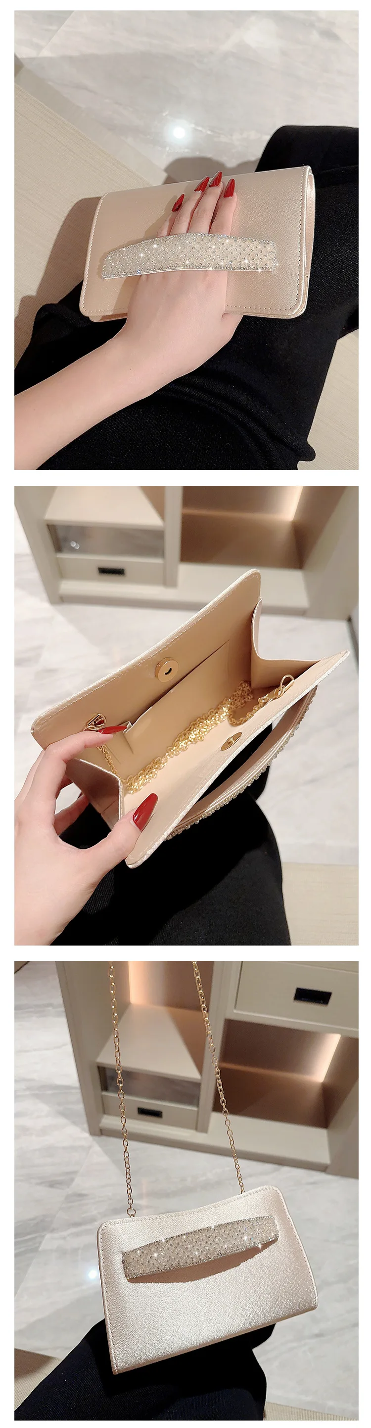 Pochette da sera elegante con strass per donna e cerimonie_voghion.com