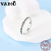 VAMO 925 Sterling Silver CZ Zircon Rings Colorful Stone Woman Rings Sparkling Wedding Ring Grils Anniversary Gift Jewelry 4