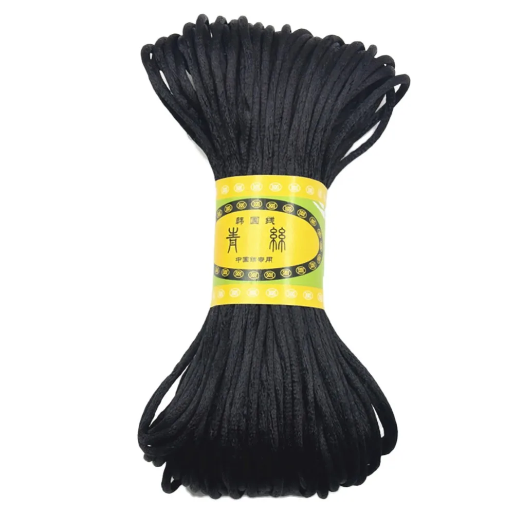 Nylon Cord Macrame Cord 3mm 20M Chinese Knot Satin Nylon Braided Cord Macrame Beading Rattail Cords
