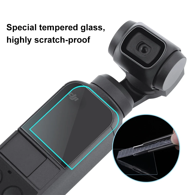 PULUZ for DJI OSMO Pocket Gimbal 9H 2.5D HD Tempered Glass Lens Protector + Screen Film