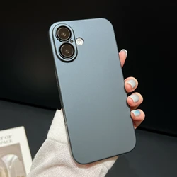 Sleek Titanium Ultra - Thin Metallic Protective Phone Case with Lens Guard for iPhone 14 (Blue)
