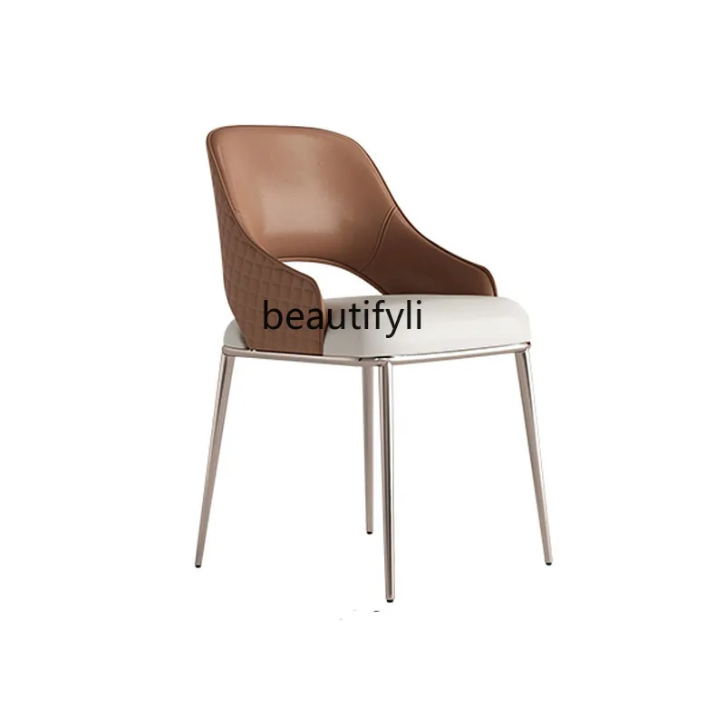 

Light Luxury Dining Chair Home Designer Armchair Italian Minimalist Hotel Restaurant Negotiation Chair