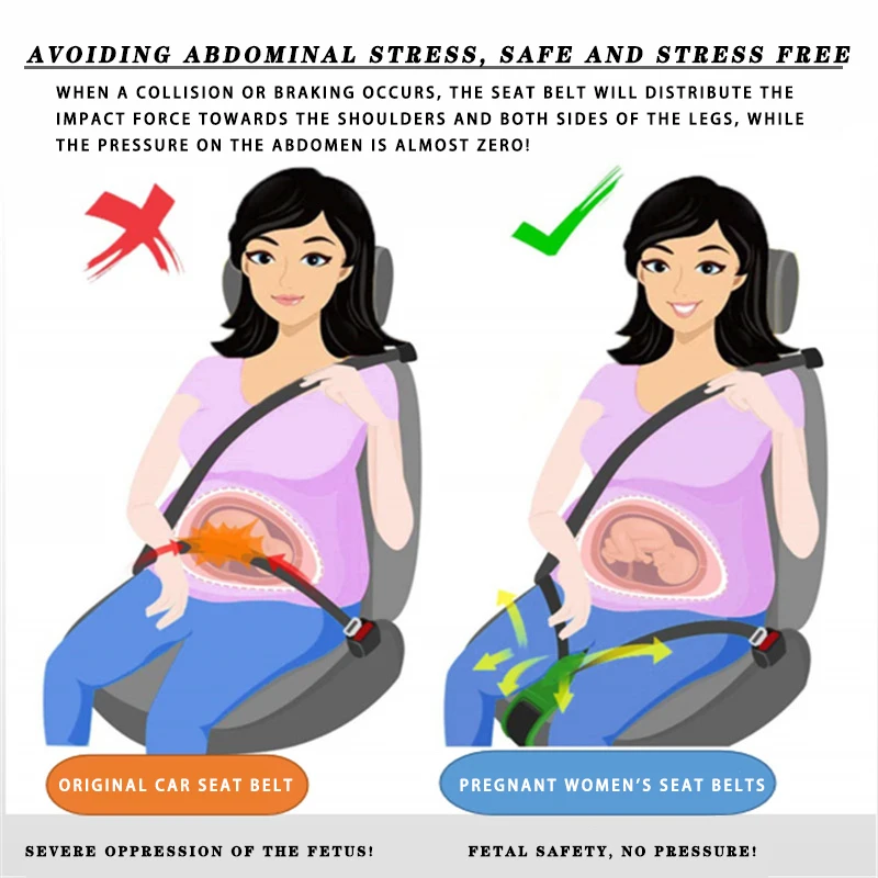 Pregnant women's car seat belt protection for unborn pregnant women driving seat belts for abdominal comfort and safety