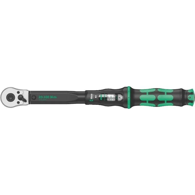 

Wera - 5075611001 "Click-Torque B 2 torque wrench with reversible ratchet, 3/8"" x 20-100 Nm", black/green