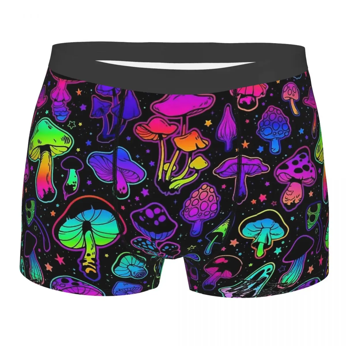 Neon Psychodelic Mushrooms Stuff Men's Boxer Briefs Highly Breathable Underwear Top Quality 3D Print Shorts Birthday Gifts [fila]print bra boxer briefs set