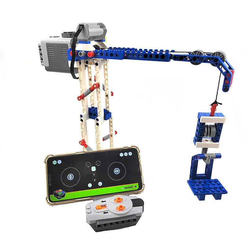 

High-Tech RC APP Program Motor Crane Lifting Machine Robot Building Block For Student 9686 Wedo Education Kids Moc Bricks Toys