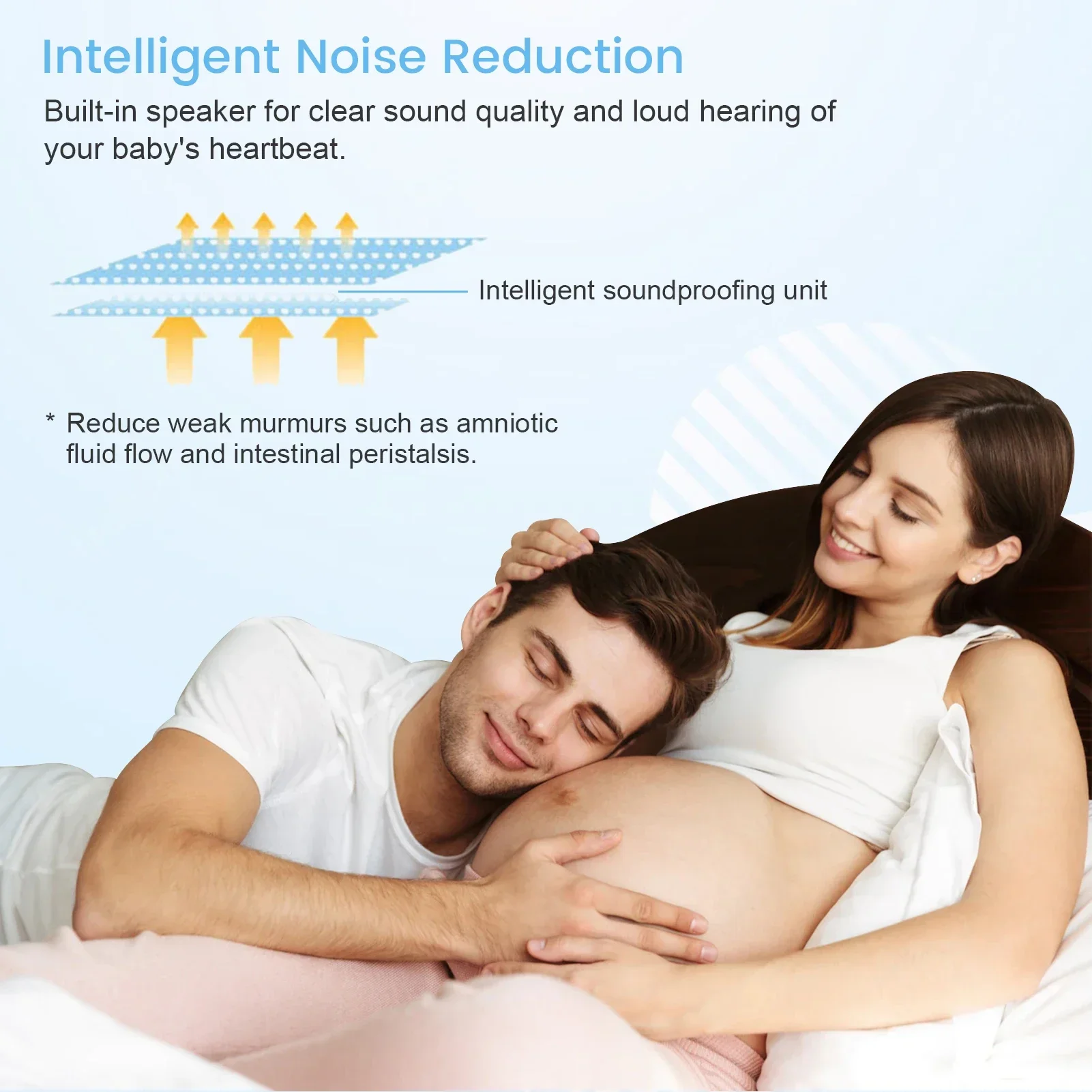 3MHz Doppler Fetal Monitor Baby Heartbeat Monitor Pregnancy Digital Fetal Doppler Stethoscope Baby Heart Beat Detector Mom
