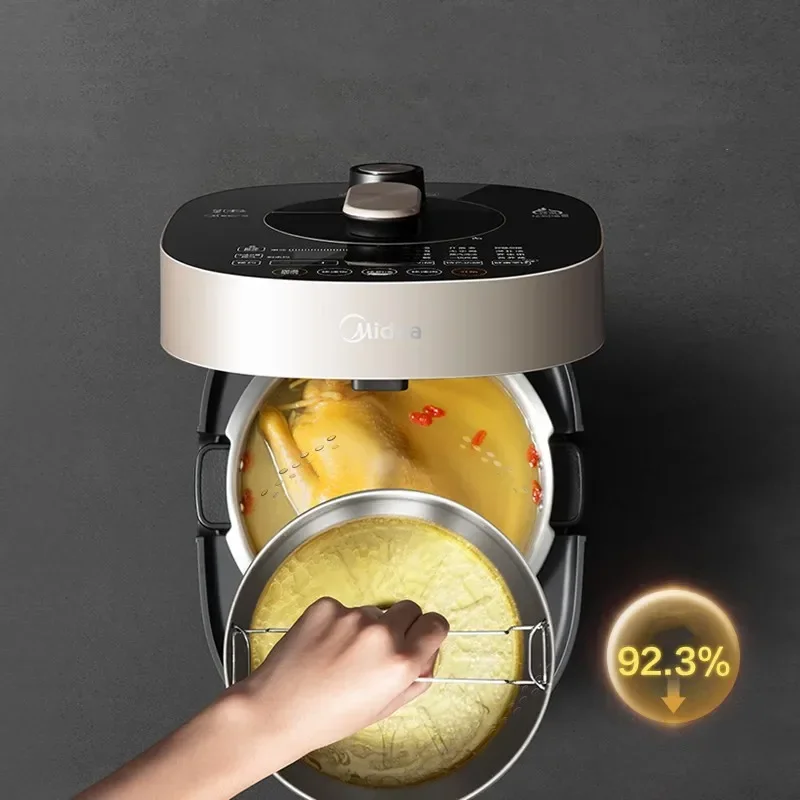 Midea Pressure Cooker Low-fat Series Rice Cooker Electric Pressure 5 Liter Dual Steel Inner Pot IH Heating Multicooker