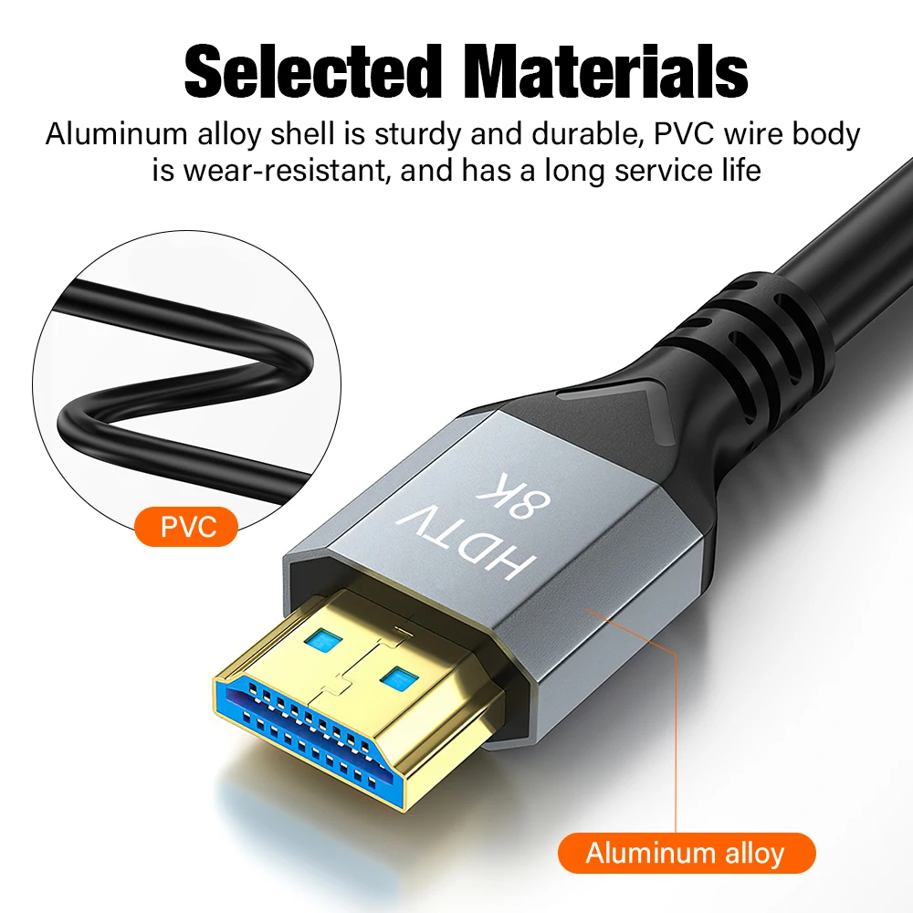 Ultra High-Speed 8K HDMI 2.1 Cable - Enhanced Video Performance, Multiple Length Options
