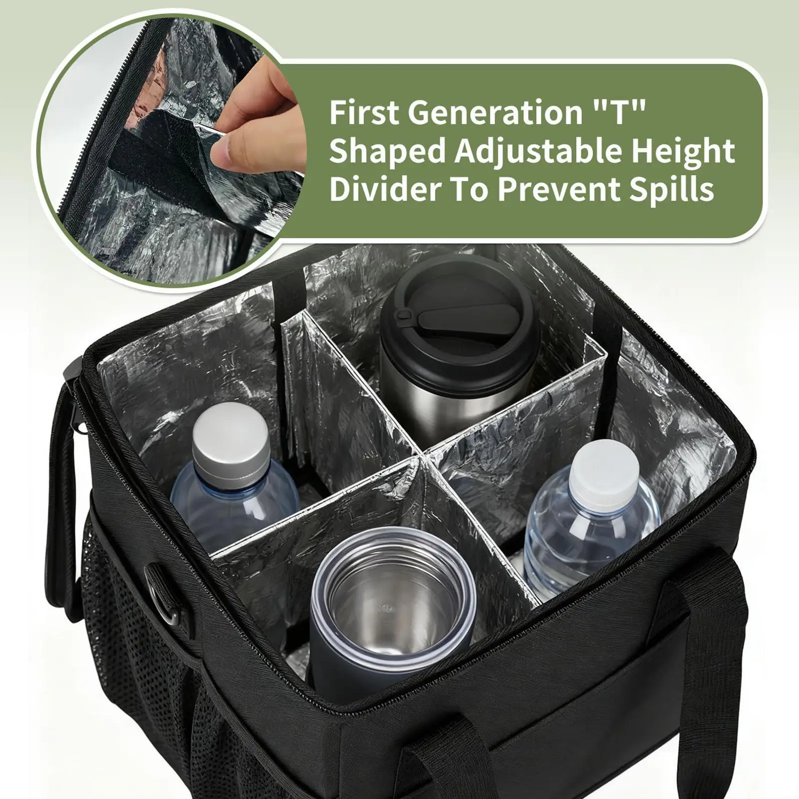 4 Cups Drink Carrier Drink Holder Waterproof Nylon Lightweight Beverage Holder Water Bottle Bag for Outdoor Commute Daily Use