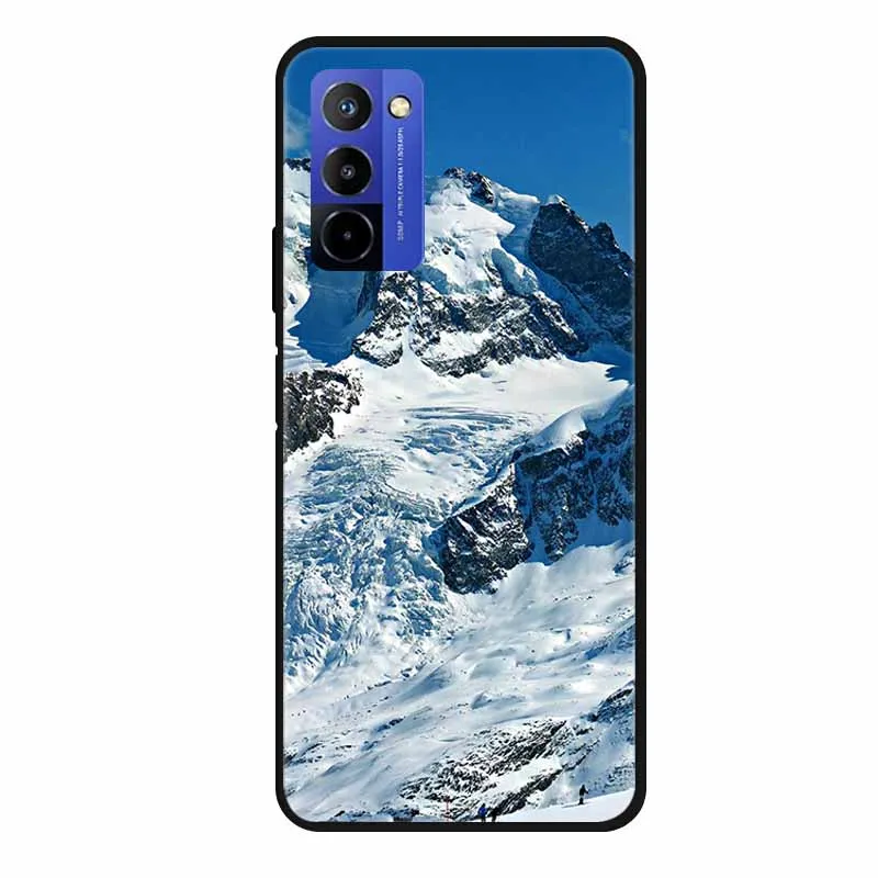Flower Pattern TPU Soft Silicone Phone Case - Butterfly & Planet Design