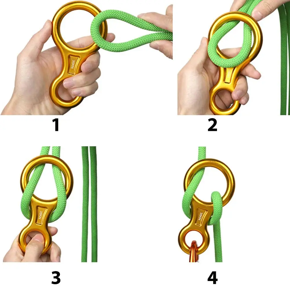 Outdoor Climbing Descender 8-Shape Descent Control Device for Rock Climbing Descender Belay Rappelling