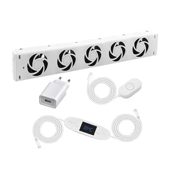 DC 5V/2A 5 Intelligent Cooling Fans For Heating Fireplace Intelligent Cooling Ventilation Radiator Ventilator Temperature Sensor 1