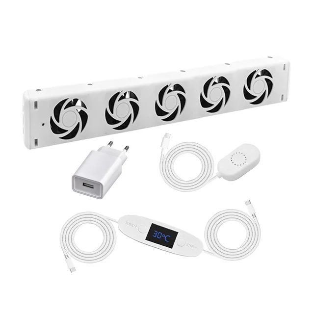 DC 5V/2A 5 Intelligent Cooling Fans For Heating Fireplace Intelligent Cooling Ventilation Radiator Ventilator Temperature Sensor 1