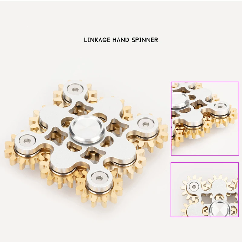 Bike Chain Metal Fidget Spinner 9 Gear Linkage Hand Spiner Magnetic Slider Stress Relief Toys for Adults EDC Funny Gifts 4