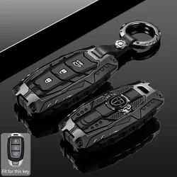 Premium Car Key Cover with Keychain - Durable Protective Shell - Key case  Hyundai (Style 3 - Black)