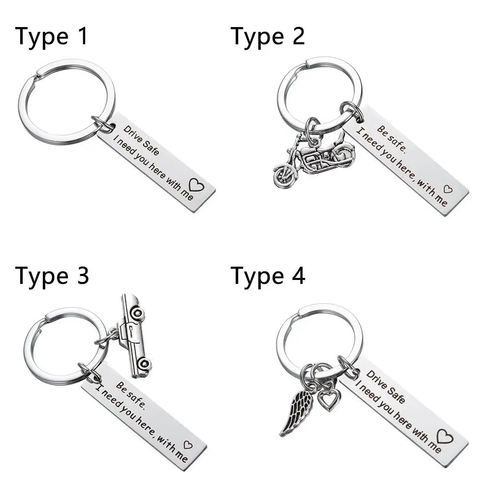Dad Boyfriend Gifts Drive Safe Keyring I Need You Here with me for Men Keychain