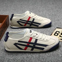 Men's Summer Breathable Sports Shoes Casual Shoes Student Thin Platform Tiger Patten Versatile Shoes Synthetic Lining Adults