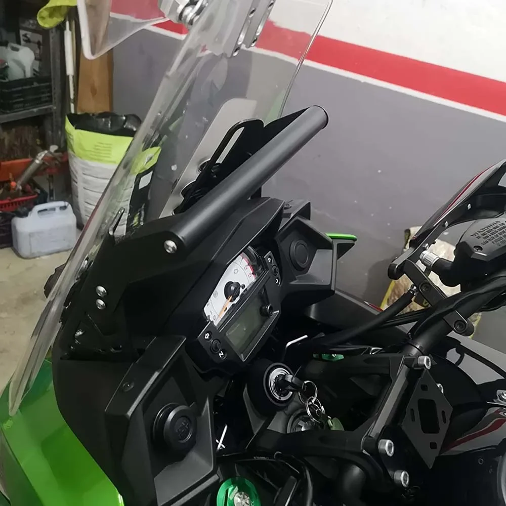 Supporto Telefono Per Kawasaki Versys 650 KLE650 2015-2019 - Staffa Navigazione GPS In Alluminio, Kit Di Montaggio - 4