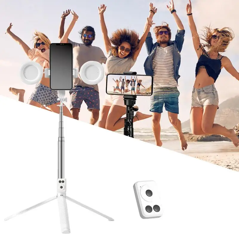 Wireless Bluetooth Selfie Stick Tripod with LED Light