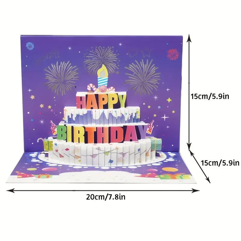 Birthday Card | Musical Pop Up Birthday Cards W Light | Blow Out LED Light Candl