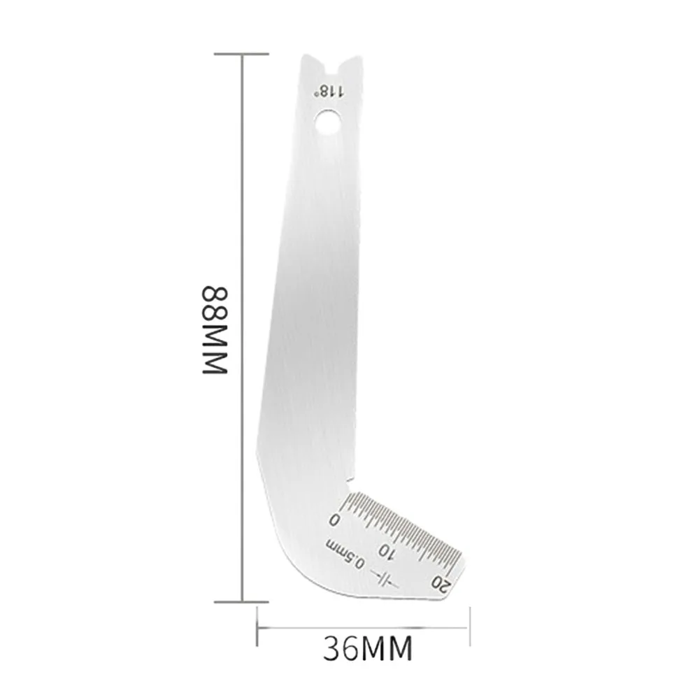 1 stücke Bohrer Winkel Gage 118 Grad Schleifen Zentrum Gauge Silber Edelstahl Messung Schärfen Werkzeuge – Detail 5