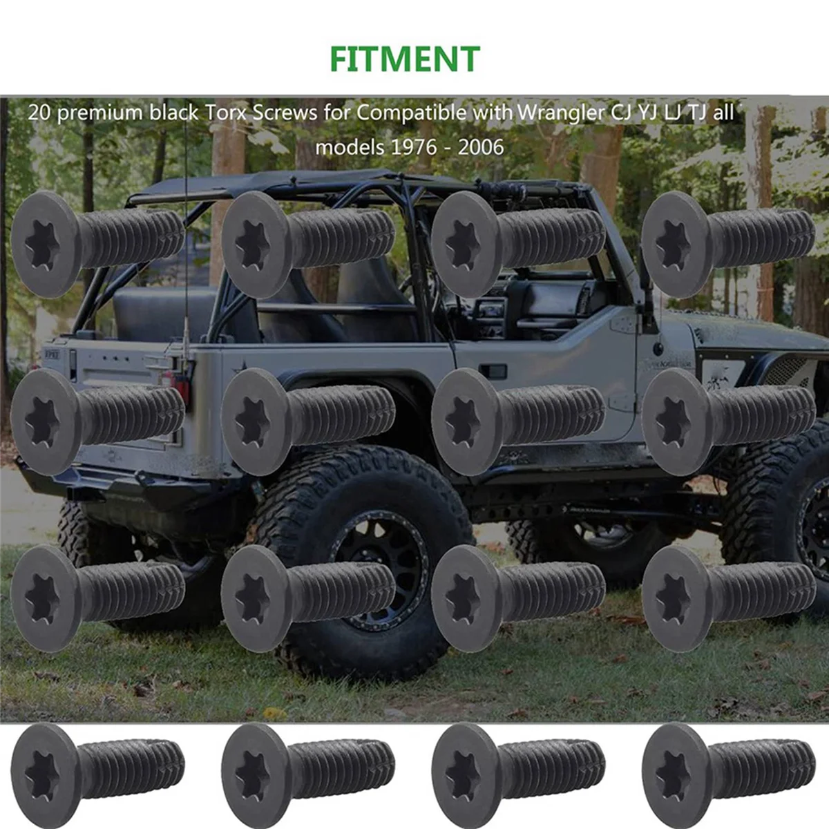 지프 랭글러용 Torx 나사 볼트, CJ YJ LJ TJ 1976-2006, 도어 교체, 앞유리, 롤 바, 테일게이트, 40 개