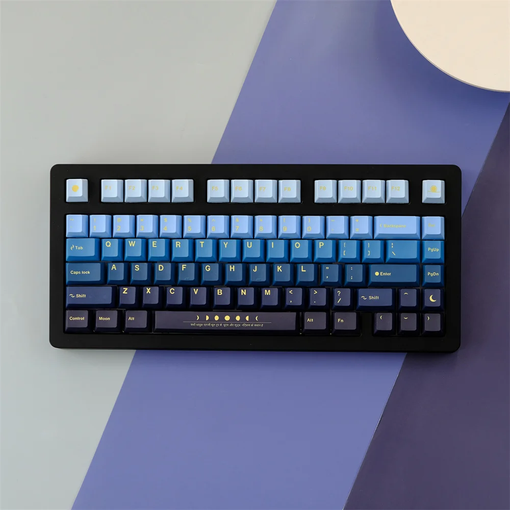 Chaves Conjunto Gmk Moonrise Keycaps Pbt Tintura Sublimação Chave Tampões Cherry Perfil Keycap para 104 108 87 64 68 980 Teclados 129