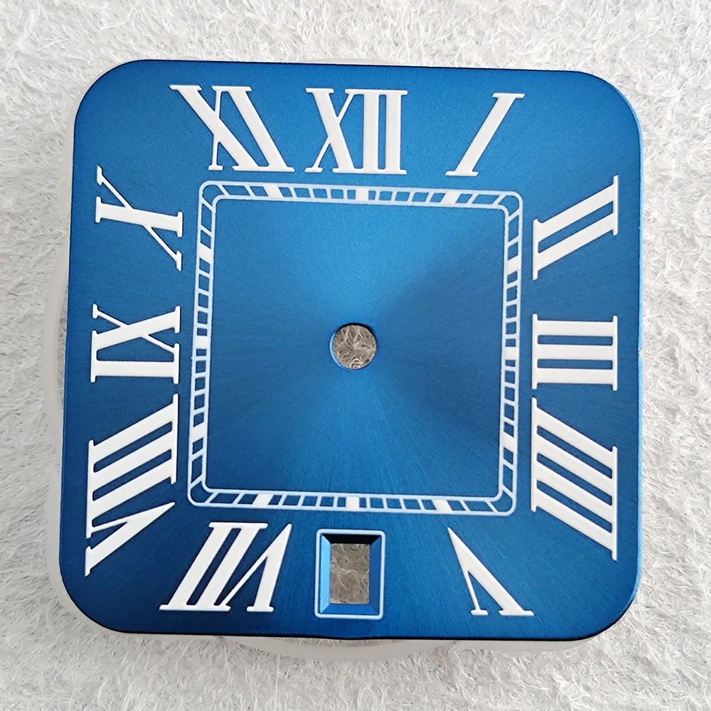 NH35 dial square 6 o'clock with date window Roman unmarked dial, suitable for folding buckle square case NH35 movement