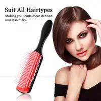9-Rows Cushion Nylon Bristle Hair Brush Classic Detangling Wet Dry Curly Hair Defining Separating Shaping Styling Tool 2