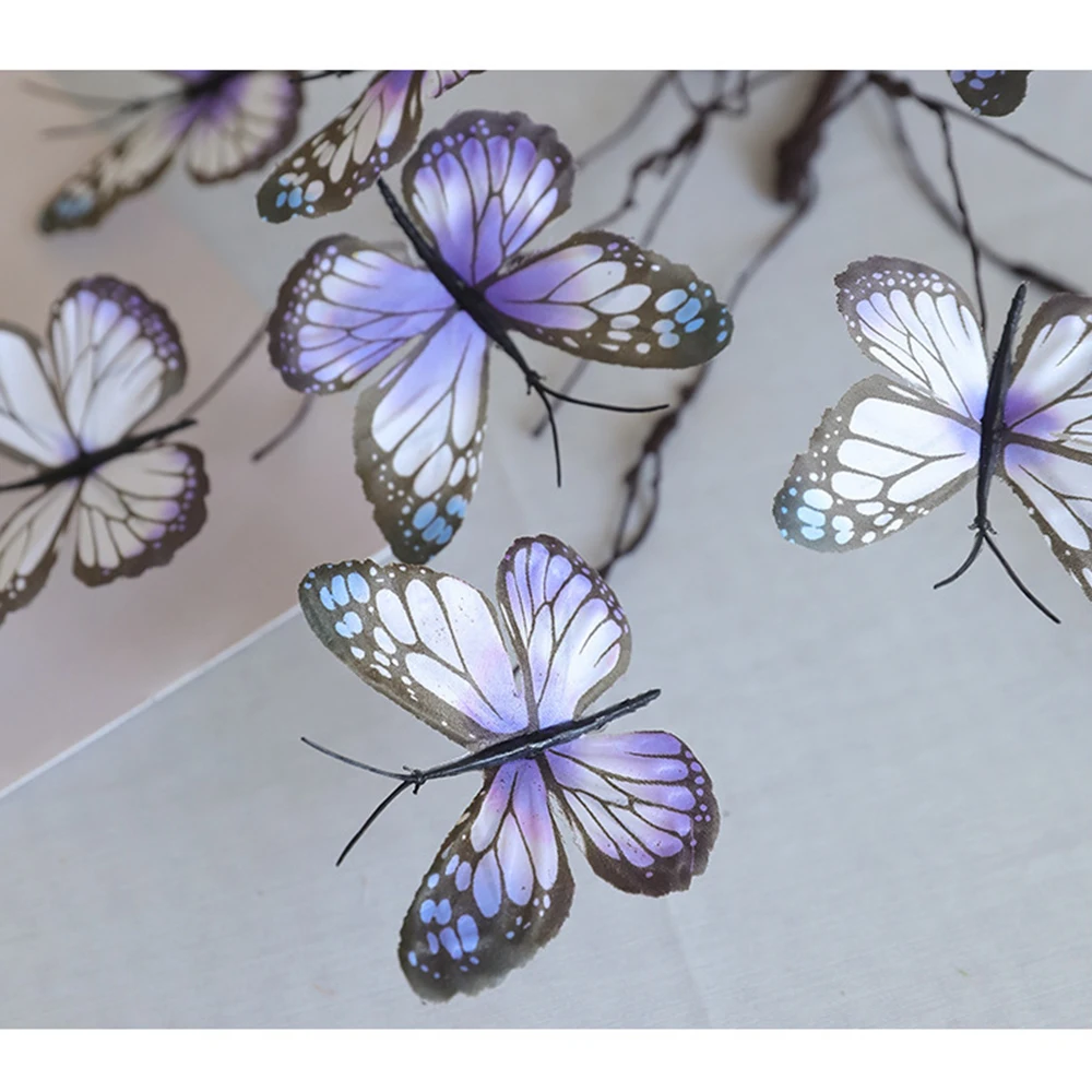 Künstlicher Schmetterlings-Blumenzweig, kreative Heimdekoration, DIY-Blumenstrauß, Hochzeit, Blumenarrangement, Zubehör, Blumen begleitend – Detail 8