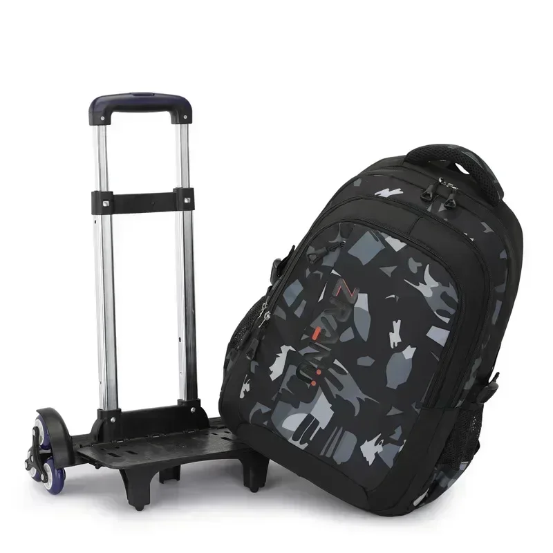 School Rolling backpack bag School Bags with wheels Student wheeled Backpacks for boys Children School Trolley Bag Waterproof 2