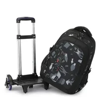 School Rolling backpack bag School Bags with wheels Student wheeled Backpacks for boys Children School Trolley Bag Waterproof 2