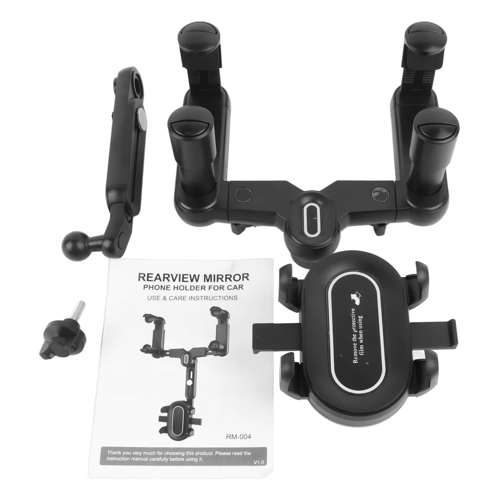 Phone Navigation GPS Holder Rearview Mirror Phone Mount Lightweight Compact Multi Angle Adjust Vibration Resistant for Vehicle