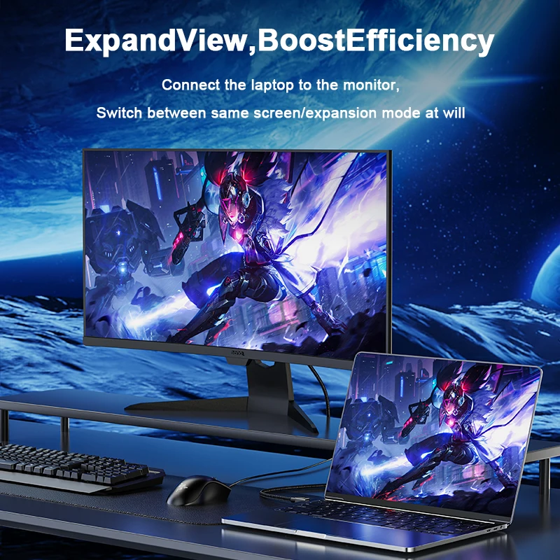 Ultra High-Resolution Bi-Directional DisplayPort Cable with Braided Design