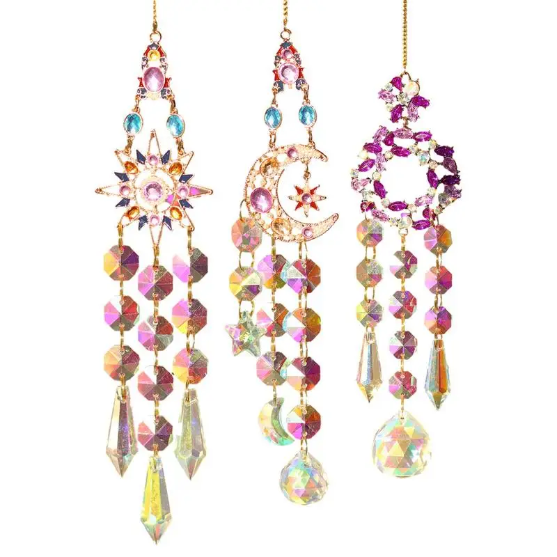 

Sun Catcher Ornament Crystal Colorful Lighting Sun CatcherHanging Ornament Unique Present Home Art Craft Decor For Bedroom Porch
