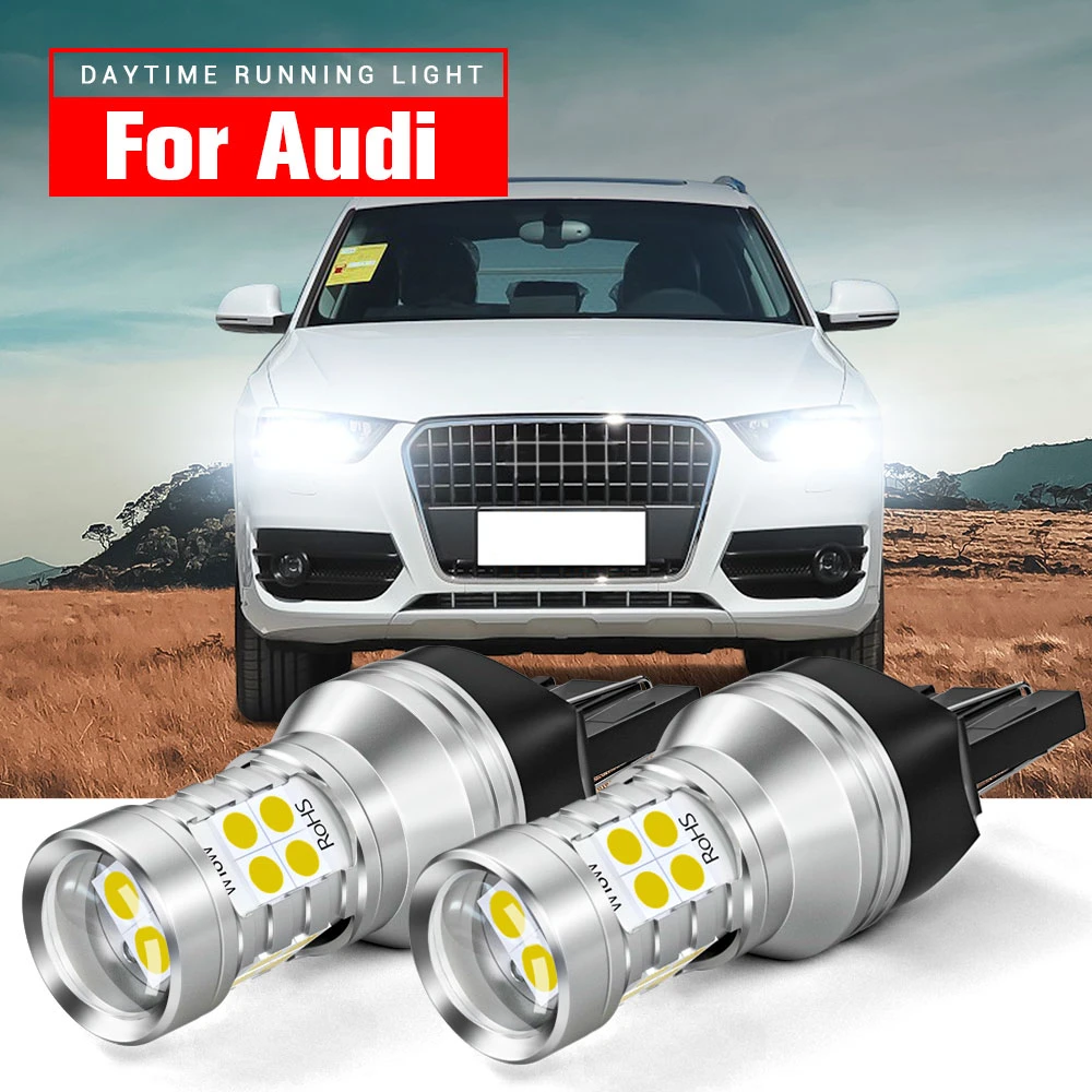 2pcs Led Daytime Running Light Drl Lamp Blub W21w 7440 T20 Canbus Error