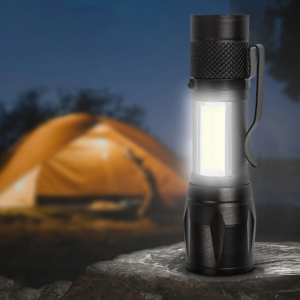 Ultra Bright COB LED Mini Camping Lantern Flashlight - Assorted Colors