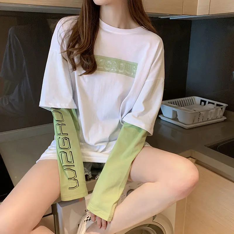 

Youth Long Sleeve Top for Women Harajuku T Shirts Female Cute Causal Tees 2023 Trend Clothes Pulovers Aesthetic Cool Loose Emo O