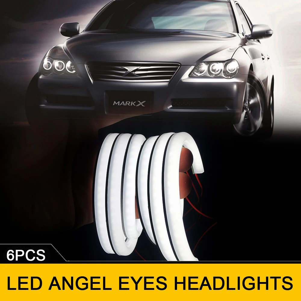 

For Toyota Mark X Reiz 2004-2009 Excellent Ultra Bright Cotton Lights LED Angel Eyes Kit Halo Rings Car Headlights NO Error