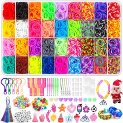 Colorful DIY Loom Bands Kit - 2700+ Pieces with 36 Grids for Creative Bracelet Making (MULTI)