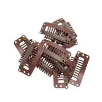 Pinces à 9 Dents pour Extensions de Cheveux, Peigne à Pression, Petit Accessoire pour Perruque, Beige, Marron, Noir, 24 Pièces 4