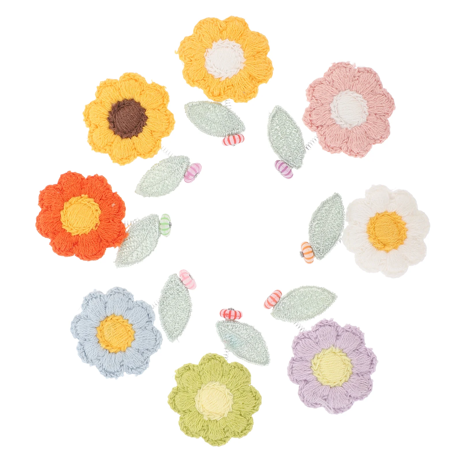 

8 Pcs Mini Flower Auto Decor Shaking Head Car Ornaments Sun Dashboard Spring Cloth