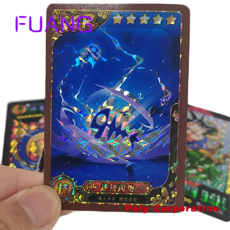 Custom  Custom Trading Card Holographic Foil Playing Card Custom Logo Design Trading Card Game 2021 newest style pokemon metal card kids collection trading battle game shining gold card gx ex vmax pikachu charizard tomy toy