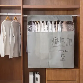 Colgador de ropa no tejido tipo colgante, cubierta antipolvo, tela para uso doméstico, 1 unidad