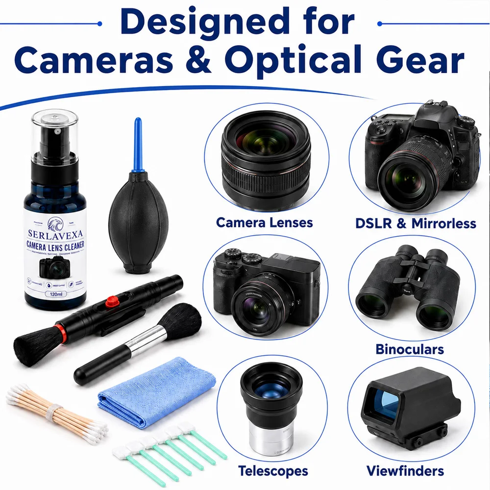 Kit di Pulizia Multiuso per Lenti Fotografiche, Spray Detergente per Schermi, Soffiatore d'Aria e Spazzola per DSLR, Laptop, Tastiere e Schermi di Telefoni - immagine 3