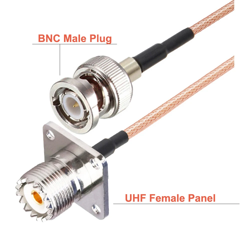 Фото Кабель BNC со штекером UHF SO239, гнездовой разъем, Джампер Pigtai 50 Ом, антенный кабель RG316 для любительского радио, радиосканер 15 см-10 м №5